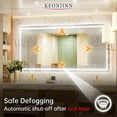 thumbnail image 5 of Keonjinn 72 x 36 inch LED Bathroom Mirror with Lights, Adjustable 3000K/4500K/6000K Lights, Frontlit Vanity Mirror, Wall Mounted Anti-Fog Oversized Dimmable Lighted Makeup Mirror(Horizontal/Vertical), 5 of 9
