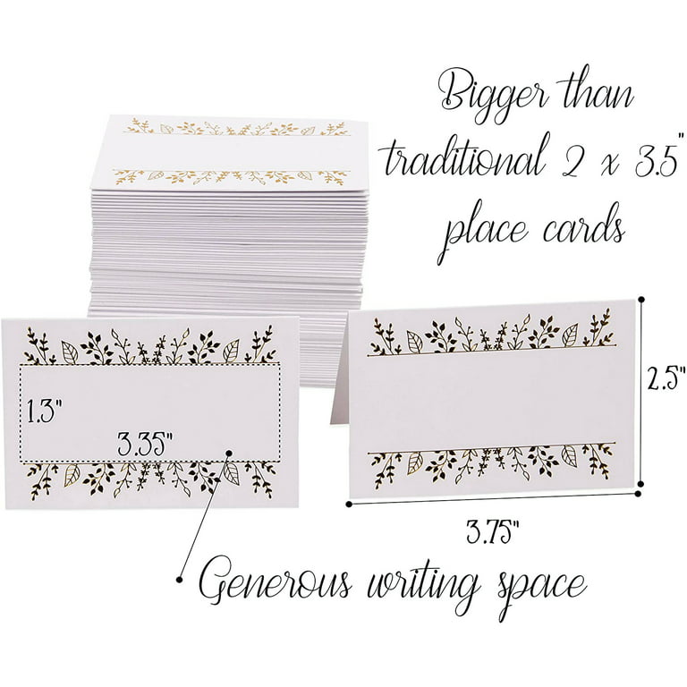 Best Paper Greetings 100 Pack Place Cards For Table Setting - Name Cards  With Gold Foil Border For Wedding, Banquets, 3.5 X 2 In : Target