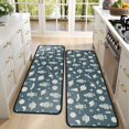thumbnail image 4 of Robot and Ufos Blue Pattern Anti Fatigue Kitchen Rugs Set Of 2, Non Slip Washable Decorative Floor Mats for Sink Laundry and Home Use, 17"x47", 4 of 5