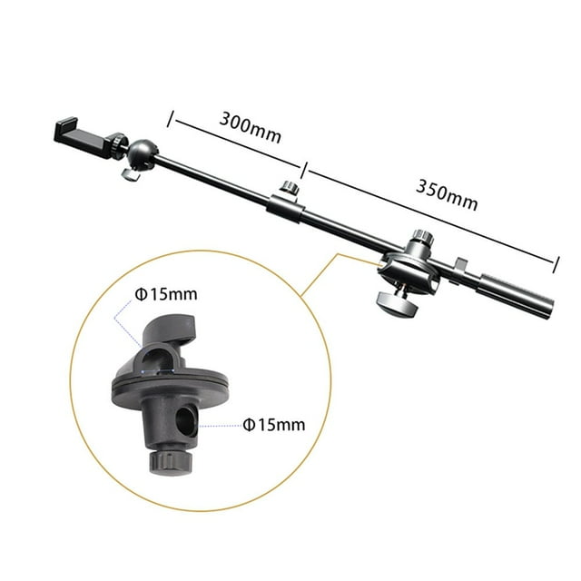 MYG 55CM Pied de Microphone Rotatif Bras de Barre Transversale Support de Clip Micro Support d'Extension