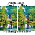 thumbnail image 2 of Oil Painting Landscape Flowers Trees Forest Lake Autumn Summer Spring Seasonal Garden Yard Flag 12"x 18" Double Sided Polyester Welcome House Flag for Patio Lawn Outdoor Home Decor, 2 of 6