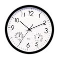 thumbnail image 1 of Reloj de pared redondo, termómetro, higrómetro, reloj moderno silencioso de fácil instalación y movimiento silencioso, marco de PP resistente, adecuado para comedores. negro, 1 of 7