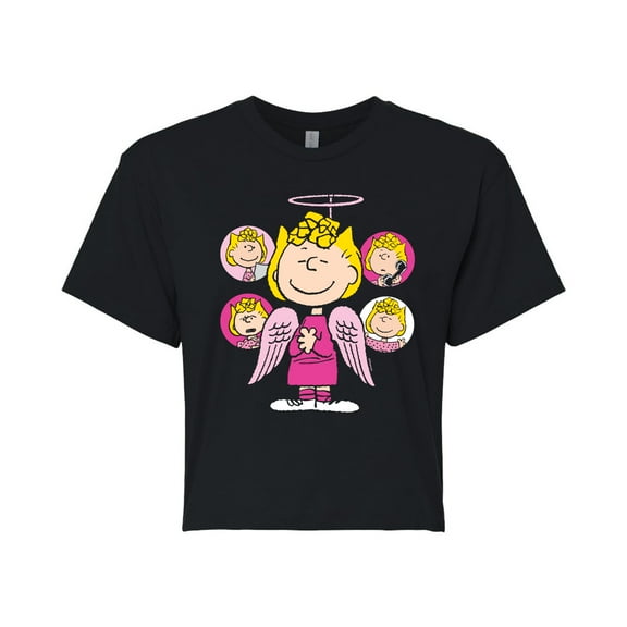 Peanuts - Sally Angel - Juniors Cropped Cotton Blend T-Shirt