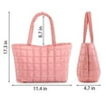 thumbnail image 4 of Spencer Women Puffer Shoulder Bag Quilted Tote Bag Lightweight Puffy Handbag Padding Lattice Satchel Purse Underarm, Pink, 4 of 9