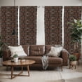 thumbnail image 2 of Ambesonne Abstract Window Curtains, Curving Strikes Dashes, Each 28" W x 84" L, Grey Redbrown, 2 of 5