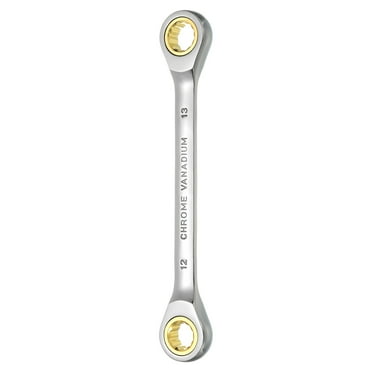 Uxcell Double Box End Ratcheting Wrench 12mm x 13mm Metric 72 Tooth Ratchet Spanner