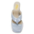 thumbnail image 4 of FSJ Women Square Split Toe Thong Sandals Slip on Platform Block Chunky Heels Casual Dress Summer Beach Slides Size 8 Light Steel Blue, 4 of 4