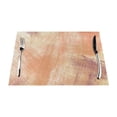 thumbnail image 1 of YFYANG Washable Heat-Resistant Placemats, 70% PVC/30% Polyester, Orange Vintage Texture Kitchen Table Mat, 12" x 18" 4 Piece, 1 of 6