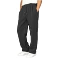 thumbnail image 3 of Falkdiz Warm Fleece Sweatpants for Boys Sport Drawstring Pockets Winter Straight Leg Pantalones Trendy Boys Pants Relaxed fit, Dark Gray, Size: 9-10Years, 3 of 7