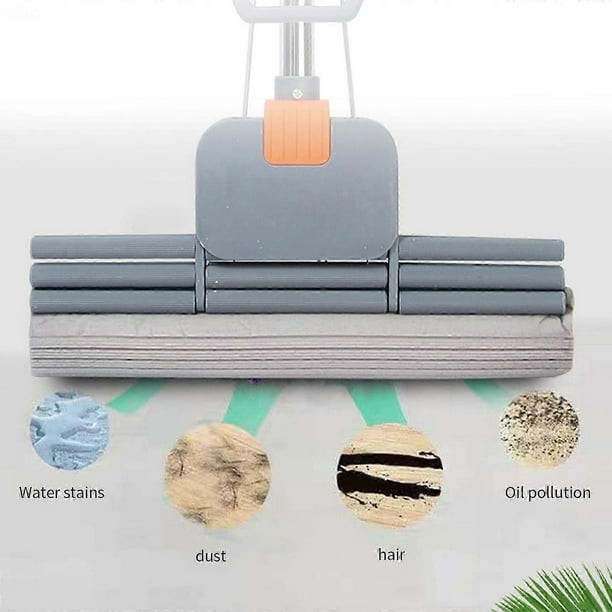 Kitchen Home PVA Sponge Roller Mop Head Refills Mop Head Folded Sponge Replacement Head Floor Roller Brush Absorbent Sponge Head Wide Mouth Folded