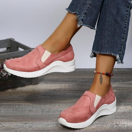 

Zanvin Womens Sandals Clearance Women s Flats Retro Round Toe Shoes Thick Bottom Fashion Women s Shoes Pink 43