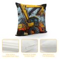 thumbnail image 4 of Shangniulu Bulldozer Print Cushion Case Yellow Truck Crane Construction Vehicle Pillow Cover for Living Room Geometric Line Graffiti Stripe Decor Square Pillow Case for Home Bed Sofa Couch, 4 of 5