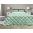 thumbnail image 1 of Mint Comforter & Sham Bedding Set, Symmetrical Half Cut Squares with Triangles Retro Style Checkered Pattern, 3 pcs Duvet Set Microfiber Filling Quilt, 5 Sizes, Mint and Almond Green, by Ambesonne, 1 of 4