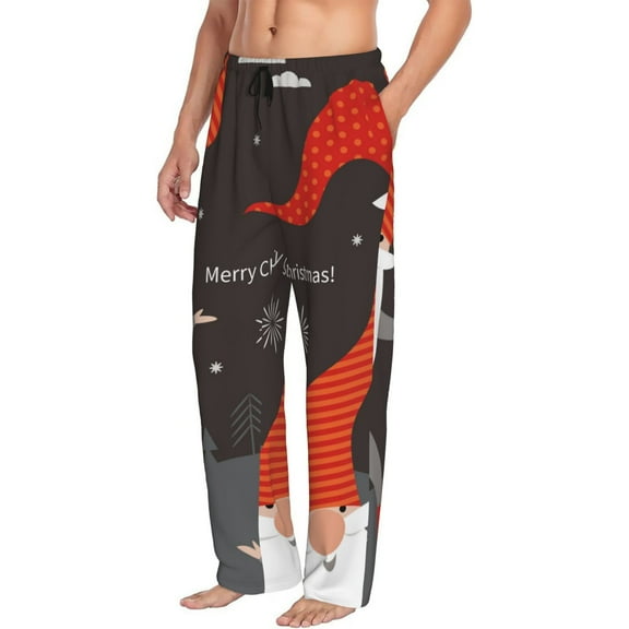 Picia Christmas Gnomes In Red Hats Mens Soft Woven Cotton Elastic Waistband Sleep Pajama Pant Lounge Sleep Pant With Pockets And Drawstring-Small