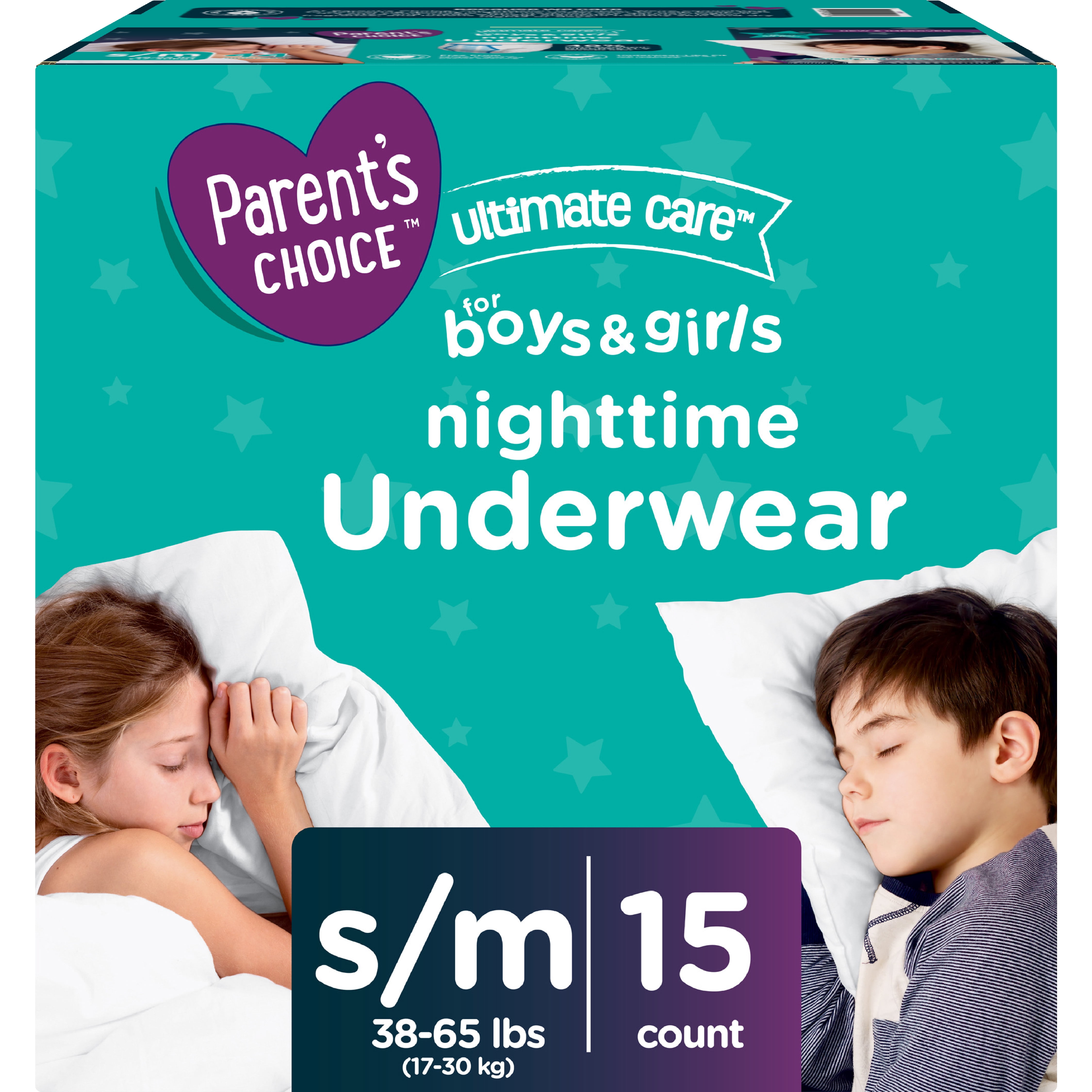 Parent's Choice Unisex Nighttime Bedwetting Underwear, SmallMedium, 15