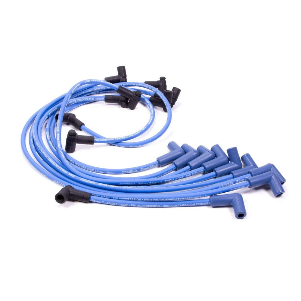 Moroso Blue Max Spark Plug Wire Set Spiral Core 8 mm Blue SBC P/N 72521