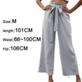 thumbnail image 2 of Pantalones largos informales de mujer, pantalones de trabajo con cintura alta, cinturón y bolsillos, 2 of 5