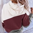 thumbnail image 1 of Sweat à Capuche Rayé Color Block pour Femmes Manches Longues Décontracté, 1 of 7