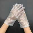 thumbnail image 2 of QASIEATN Everyday Wear Accessories for Women Sparkling Sequin Dance Gloves Clothing Halloween Glitter Short Gloves, 2 of 4