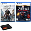 Assassins Creed Valhalla and Spider-Man: Miles Morales for PlayStation 5 - Two Game Bundle