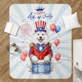 thumbnail image 4 of Happy 4th of July Patriotic Samoyed Marching Band Uniform Balloons Fireworks Cozy Sherpa Blanket Siberian Sammy Dog Lover Warm Soft Throw Blanket - 13009, 4 of 5