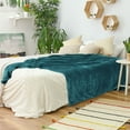 thumbnail image 2 of PiccoCasa Flannel Fleece Blanket, Microfiber Fuzzy Plush Blankets for Sofa, Dark Green 78" x 90", 2 of 8