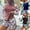A-Pink, variant on Jinhomg Women Modest Swim Suit 2 Piece Trendy Tropical Print Bathing Suits Long Sleeve Swim Shirts with Shorts Summer Rash Guard Swimwear Sales Today Black L