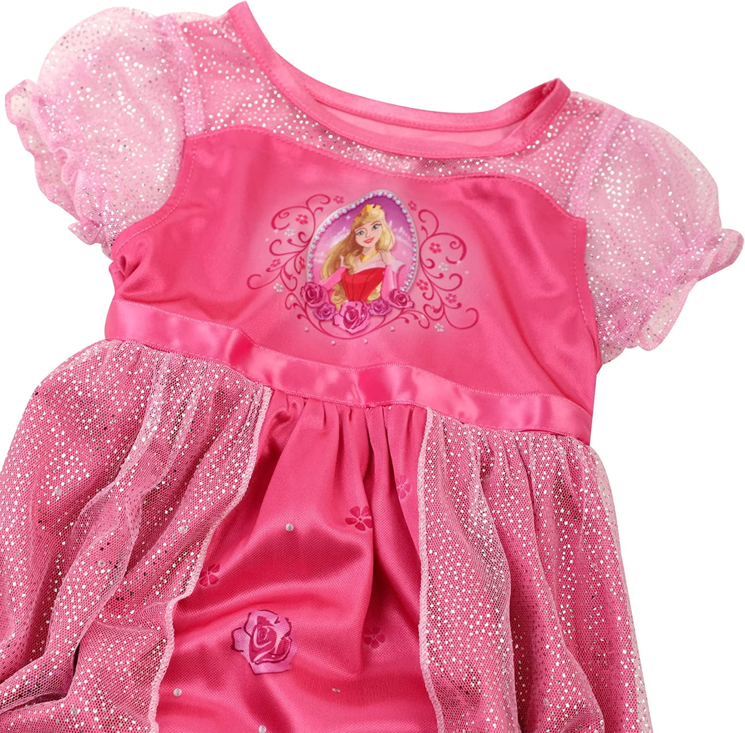 Disney Girl's 8 Sleeping Beauty Aurora Tulle Nightgown, Pink