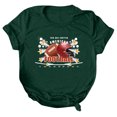 thumbnail image 4 of OJinShaWanO White Crewneck Sweatshirt Women's Rugby Printed Round Neck Short Sleeved T Shirt, 4 of 4