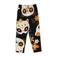 thumbnail image 4 of Junzan Cat Skulls And Flowers Women'S Pajama Pants Drawstring Comfy Sleep Bottoms With Pockets, 4 of 9