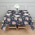 thumbnail image 3 of Pioneer Flower Floral Print Pattern Square Tablecloth, Waterproof Wipeable Spillproof Washable Table Cover for Home Kitchen Party Decor, 52"x52", 3 of 6