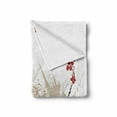 thumbnail image 2 of Flower Soft Flannel Fleece Throw Blanket, Illustration of Sakura Flowers on Grunge Background with Soft Pastel Colors, Cozy Plush for Indoor and Outdoor Use, 70" x 90", Beige White Red, by Ambesonne, 2 of 6