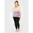 thumbnail image 4 of Dex Women's Plus Cozy Knit Rainbow Sweater Front Button Cardigan-Peach / 1X, 4 of 5