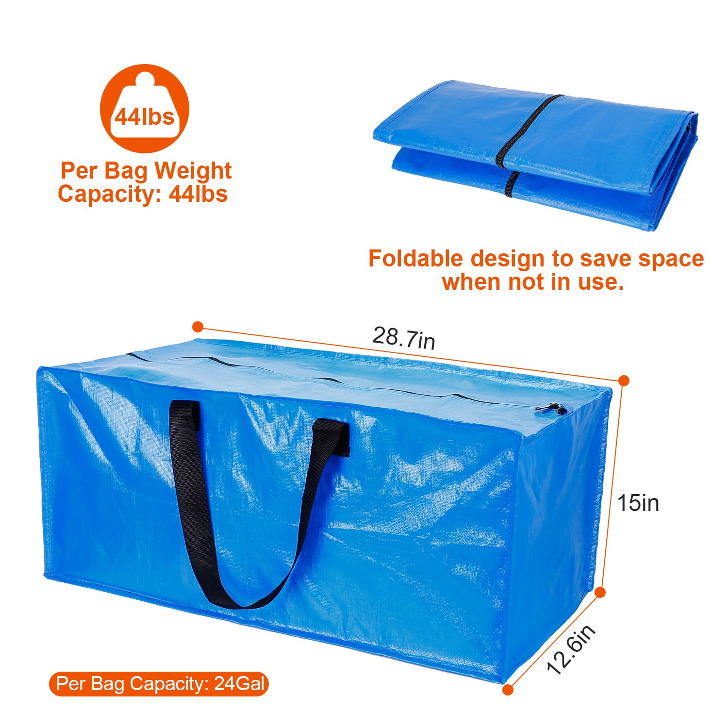 Extra Large Moving Bag Collapsible Storage Bins Tote