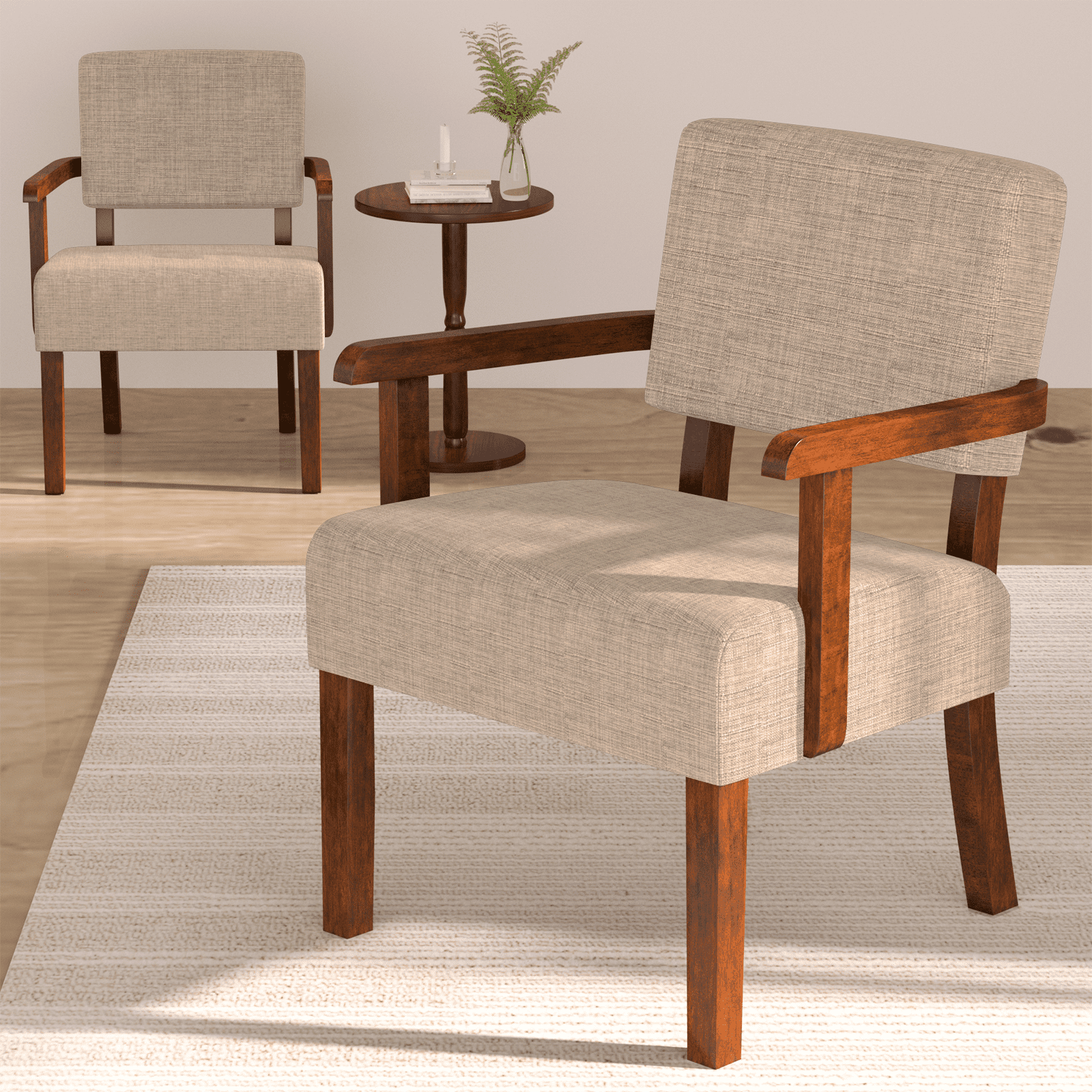 FAGAGA MidCentury Upholstered Accent Armchairs for Living Room Set of