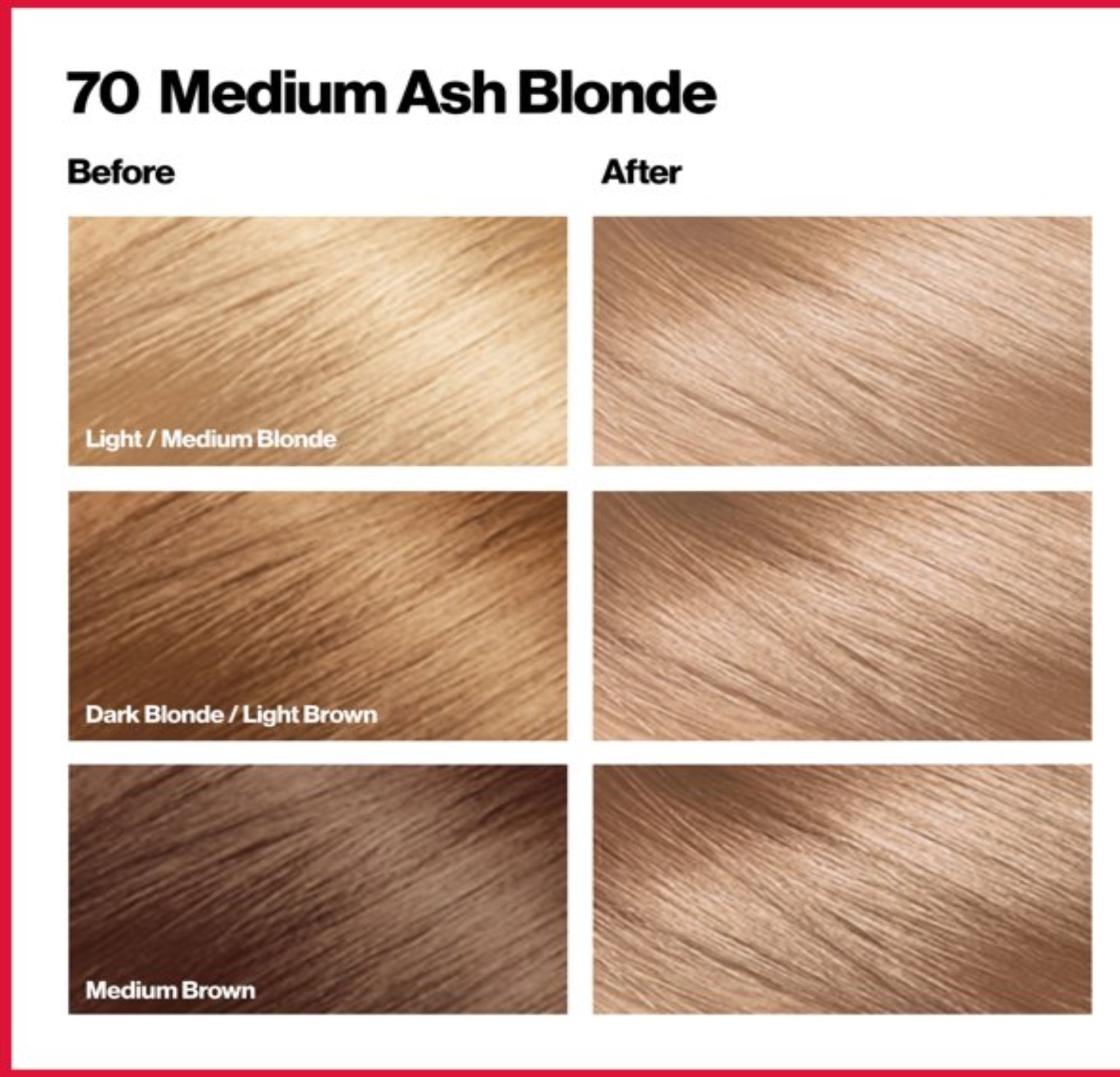 Revlon Colorsilk Beautiful Permanent Hair Color, 70 Medium Ash Blonde, 3 Pack