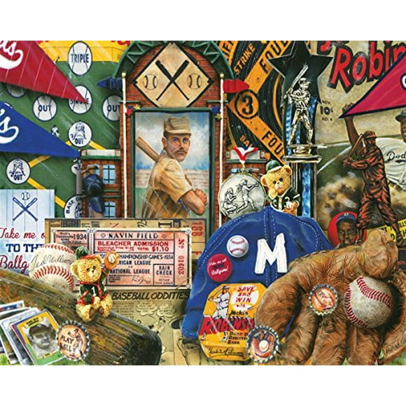 Springbok Puzzles - Baseball Vintage - 1000 Pièces Puzzle - Grand 30 Pouces par 24 Pouces Puzzle - Fabriqué aux États-Unis - Unique Coupe Pièces Imbriquées