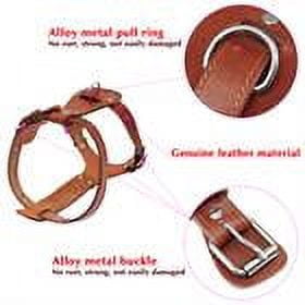Pet Artist Genuine Leather Dog Harness Heavy Duty Training Adjustable for Bulldog Pitbull