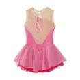 thumbnail image 6 of Haitryli Kids Girls Rhinestone Color Block Figure Ice Skating Dress Sleeveless Ballet Dancewear Pink 8, 6 of 7
