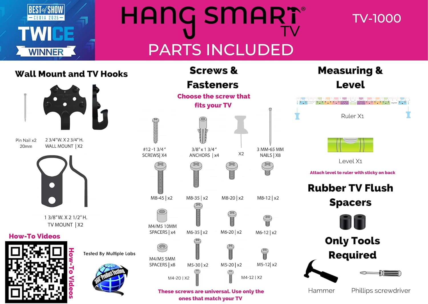 HangSmart TV ®   Wall Mount NO Stud