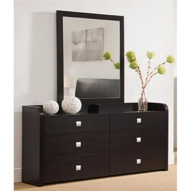 Benzara BM141798 Well Crafted Splendid Mirror with Dark Brown Wooden Frame