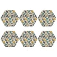 thumbnail image 2 of Pofeuu Vintage Leaves Print Leather Coasters Set of 6, Round Cups Mugs Mat Pad for Home Kitchen Heat Resistant Drink Coasters,Hexagon, 2 of 7