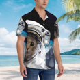 thumbnail image 2 of Salouo Cat Astronaut for Hawaiian Shirt for Men,Summer Beach Casual Short Sleeve Button Down Shirts Men's Regular-Fit Short-Sleeve Print Shirt -Small, 2 of 6