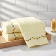 thumbnail image 5 of REGALWOVEN Floral Embroidered Hand Towels for Bathroom, 13 x 29 Inch Soft Absorbent Decorative Towel for Bath, Kitchen, Spa, Gym Light Yellow 2-Piece, 5 of 5