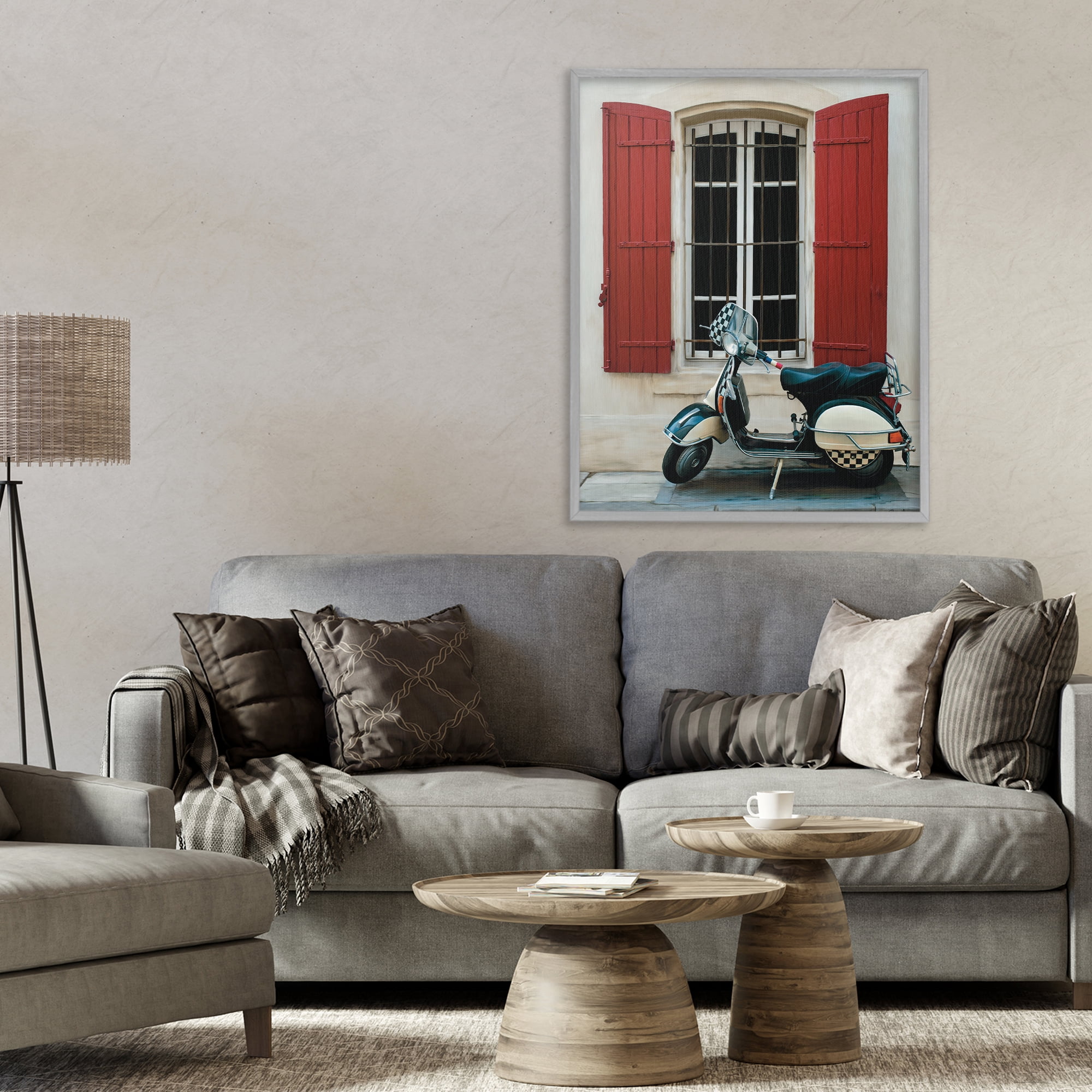 Stupell Industries Two Wheel Dream Gray Framed Giclee Art, design by Renel Peters