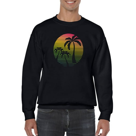 Nostalgic Retro Style Sunset Sweatshirt Men -GoatDeals Designs, Male Small
