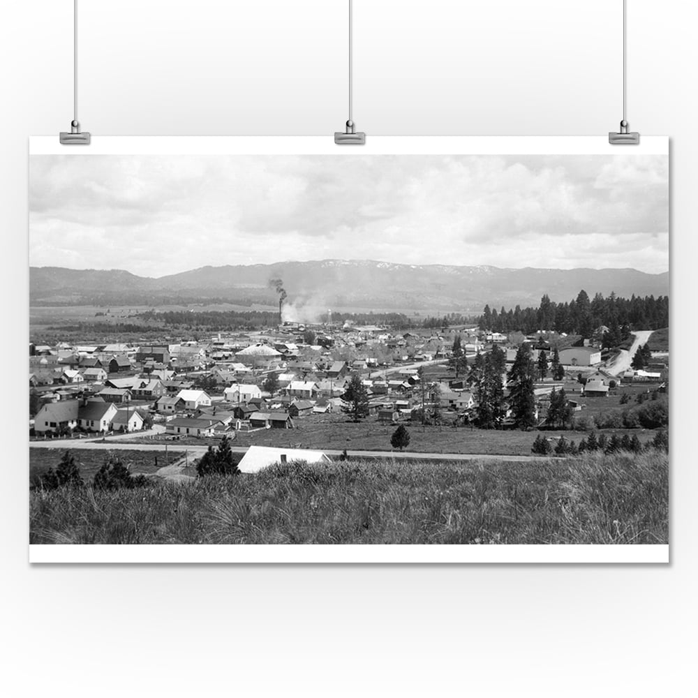 Cascade, Idaho Aerial View of the City (24x36 Giclee Gallery Print