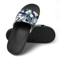 thumbnail image 4 of GZHJMY Stylish Slides for Women Men, Seamless Fashion Blue and White Camouflage Soft Flexible Slip-on Sandals Slippers, 4 of 7