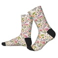 thumbnail image 2 of Vsdgher Bunny Floral Unisex Crew Socks Lightweight Breathable Ventilation Ankle Socks, Mid-calf socks for Daily, 2 of 7