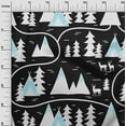 thumbnail image 3 of oneOone Silk Tabby Black Fabric Mountain Pattern Craft Projects Decor Fabric Printed By The Yard 42 Inch Wide, 3 of 5